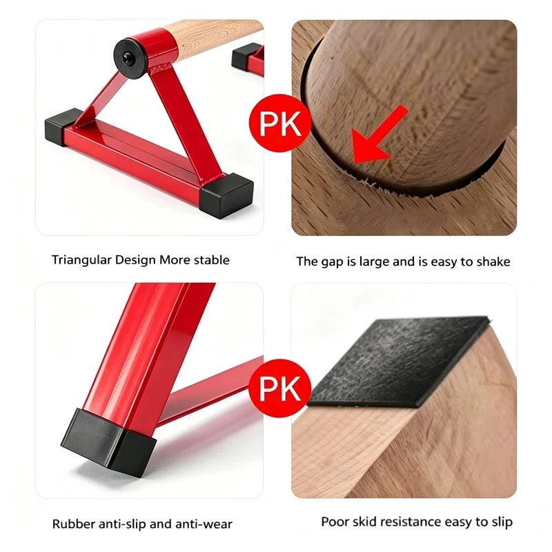 Support de pompes pour barres parall&egrave;les en bois